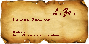 Lencse Zsombor névjegykártya