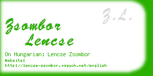 zsombor lencse business card